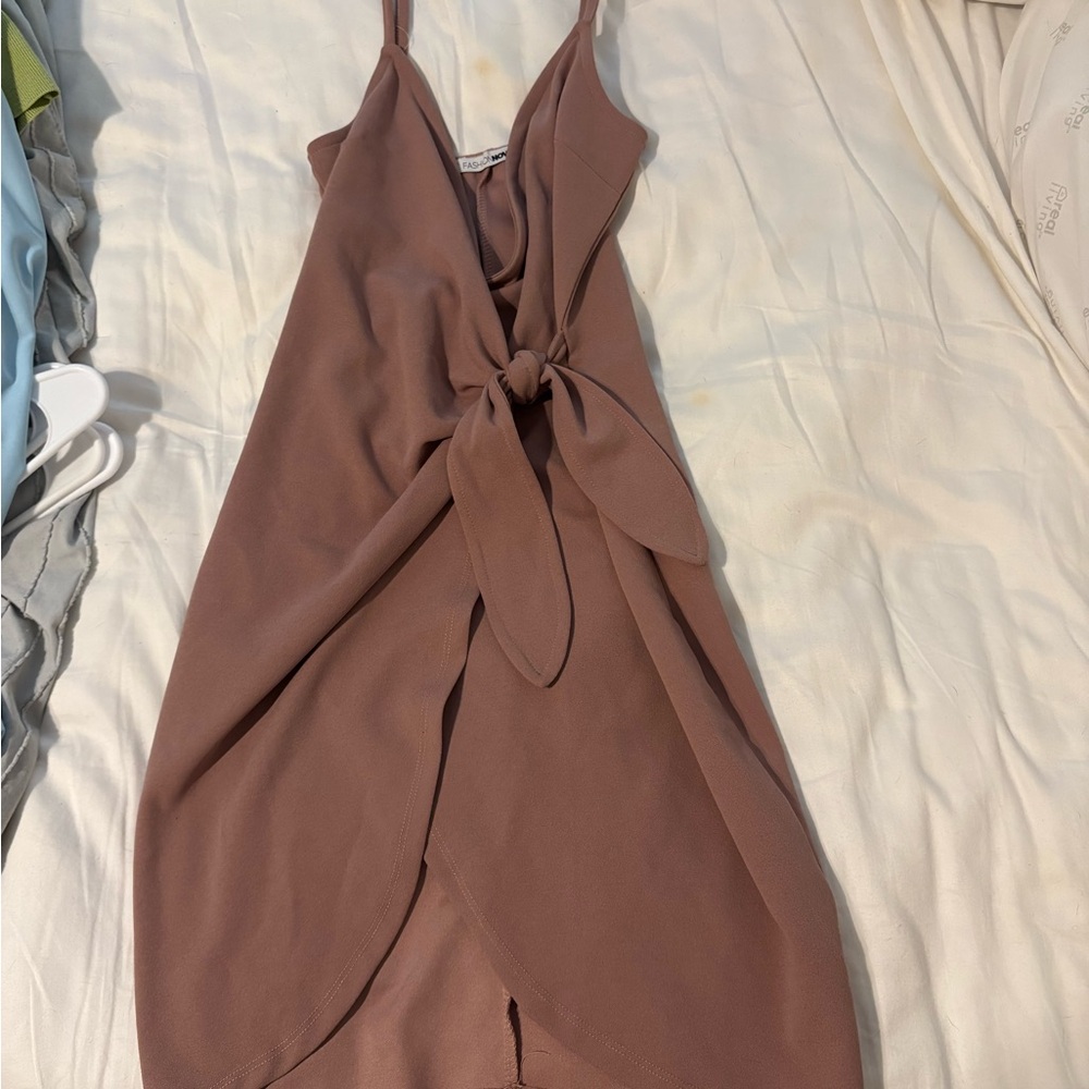 Elegant Pink Wrap Dress